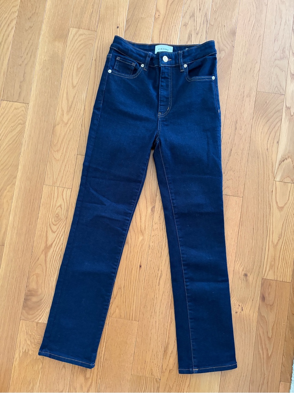 Frame Denim Straight-Leg Jeans in Deep Indigo